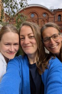 Suzanne Frankenfeld mit Grit Siwonia und Tina beim Fotoshooting in Berlin